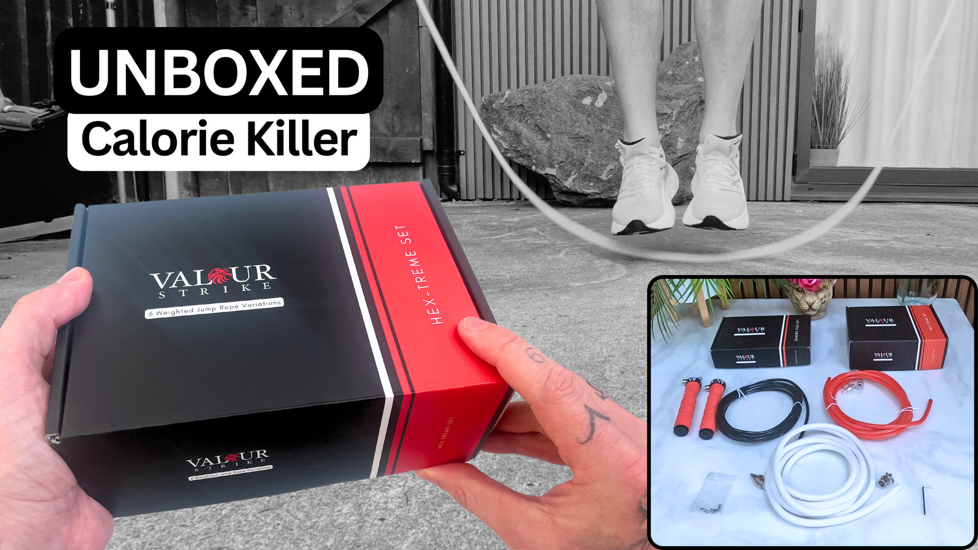 Weighted Skipping Rope Set Jump Rope Unbox Valour Strike Weighted skipping ropes