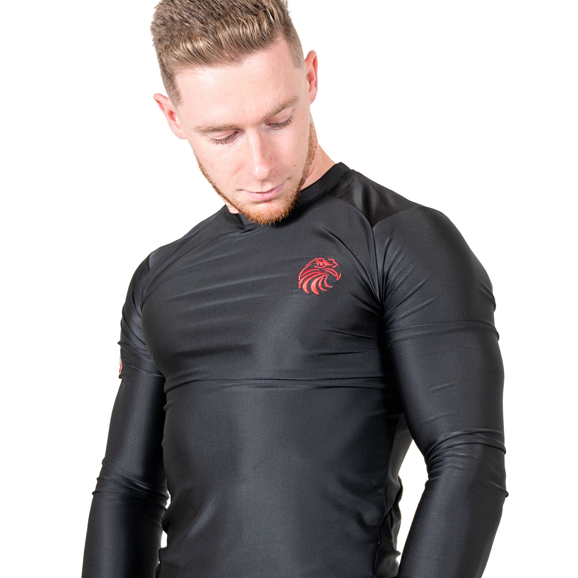 Compression Rash Guard Back Compression Rashguard – www.ValourStrike.com