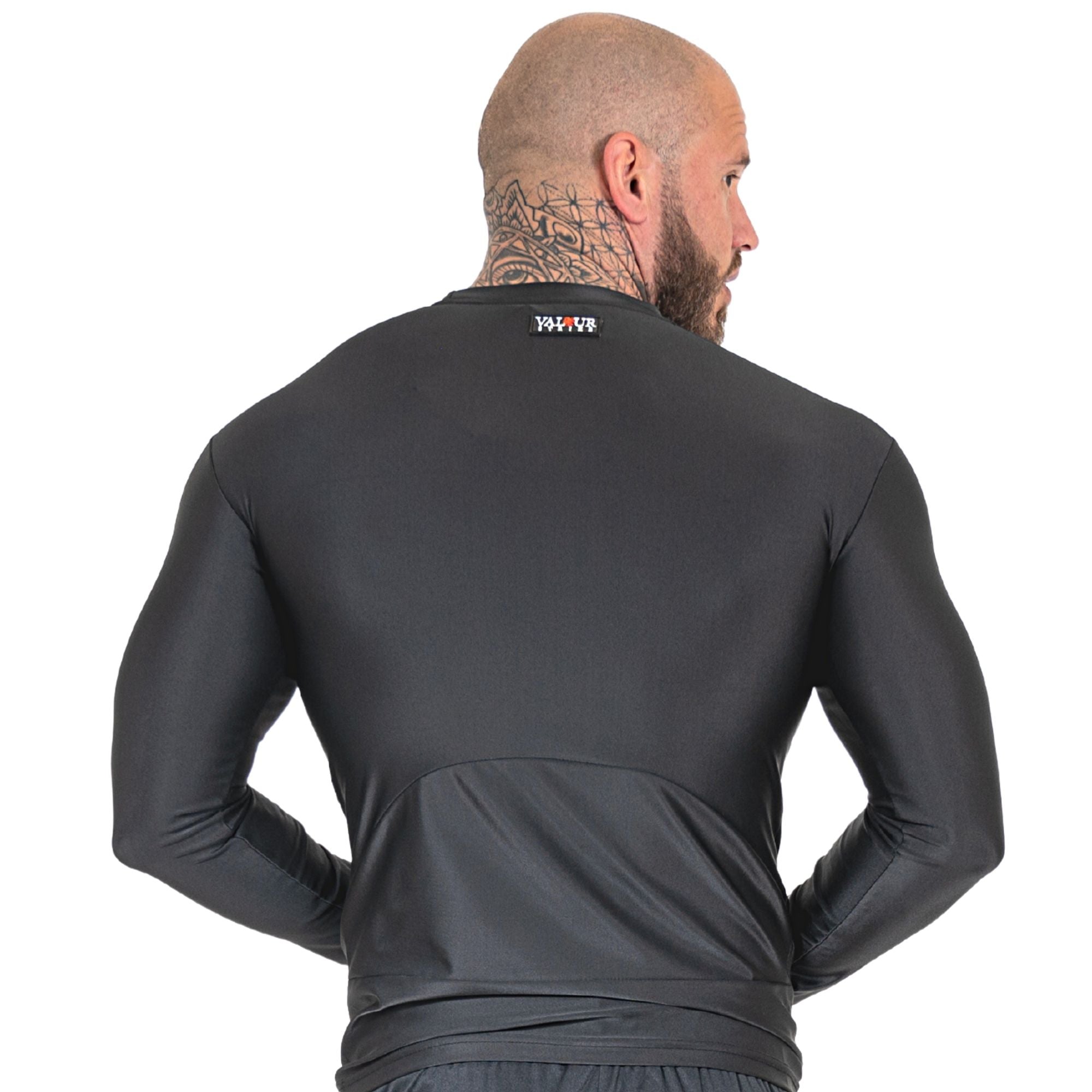 Compression Rash Guard Back Compression Rashguard – www.ValourStrike.com