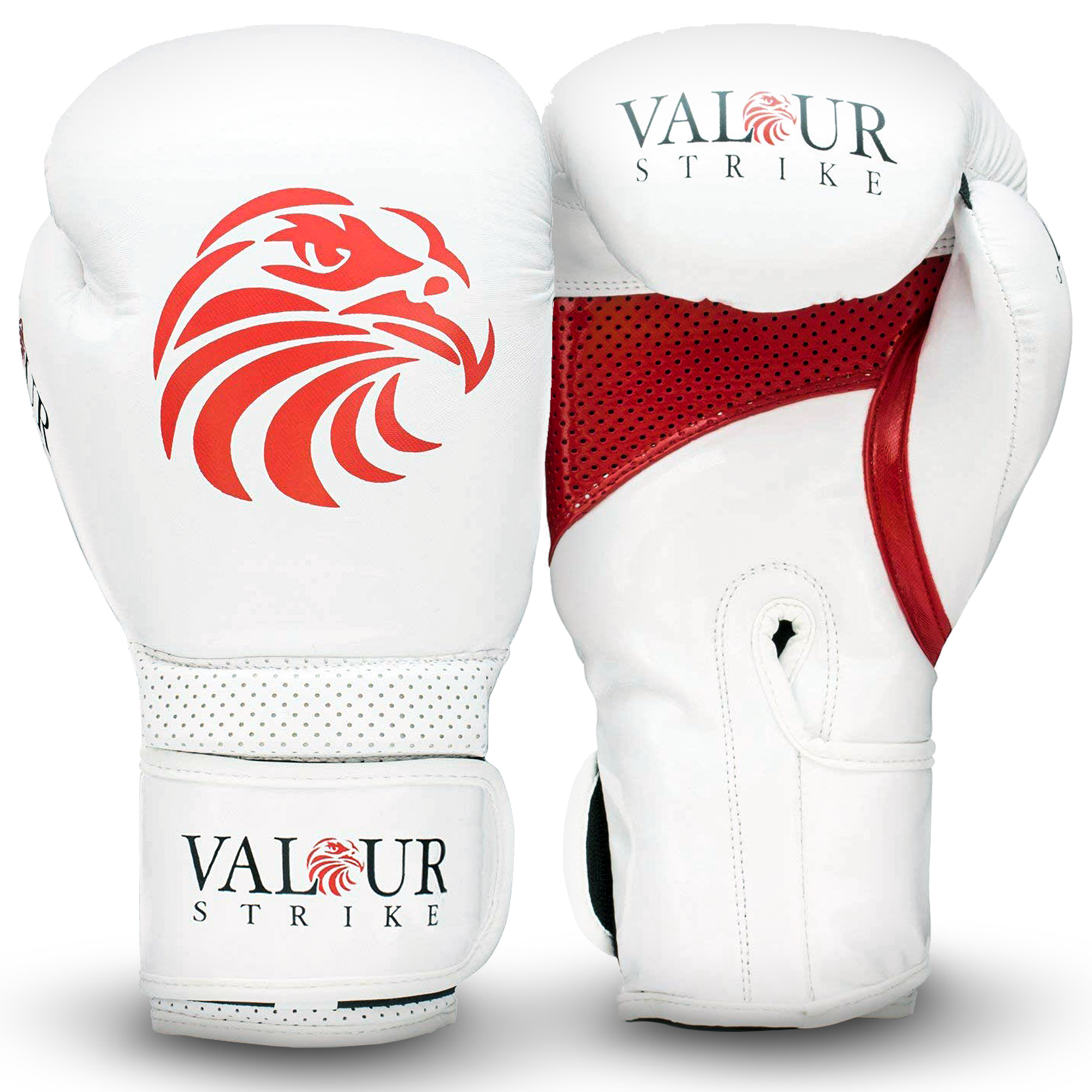 White boxing gloves by valour strike
