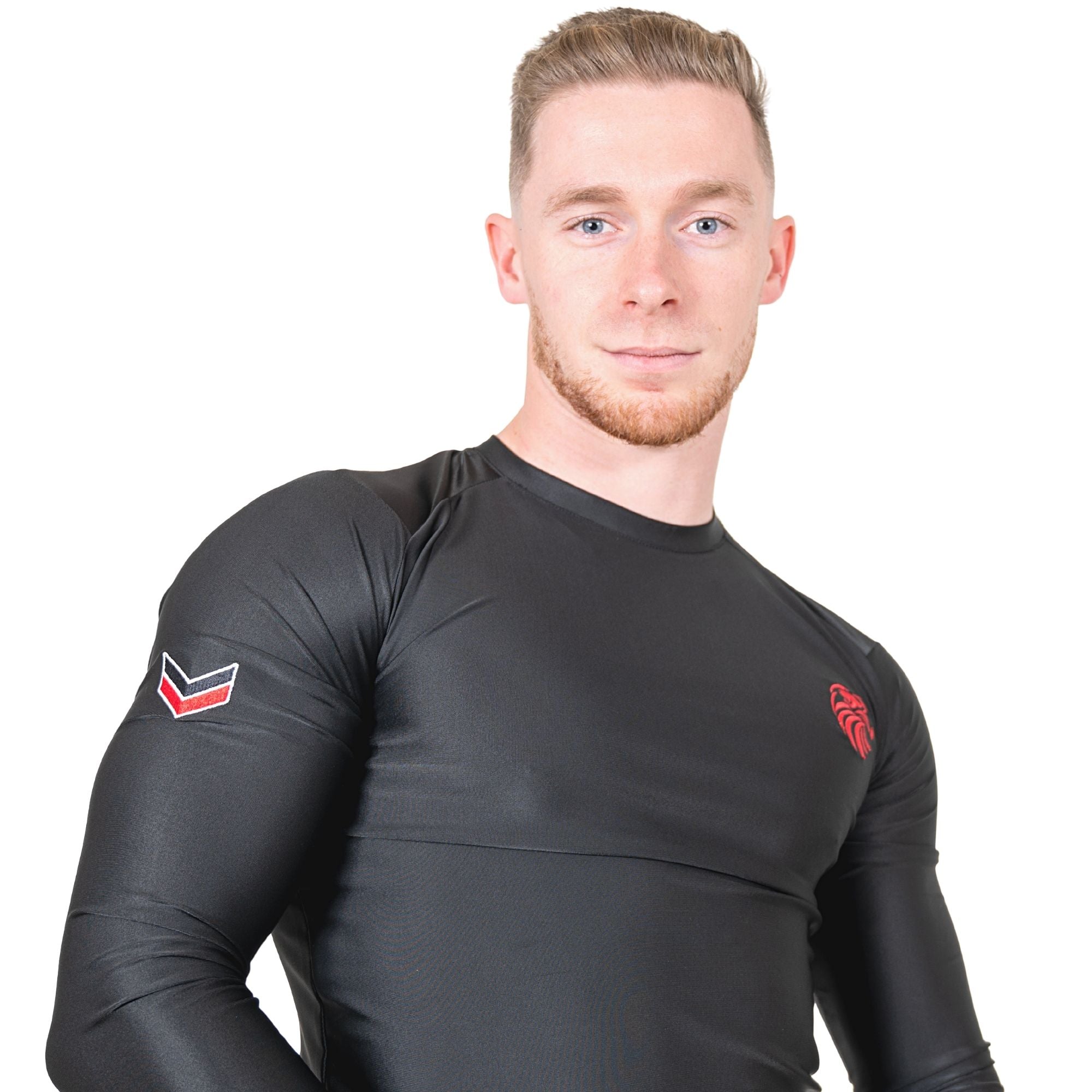 Compression Rash Guard Back Compression Rashguard – www.ValourStrike.com