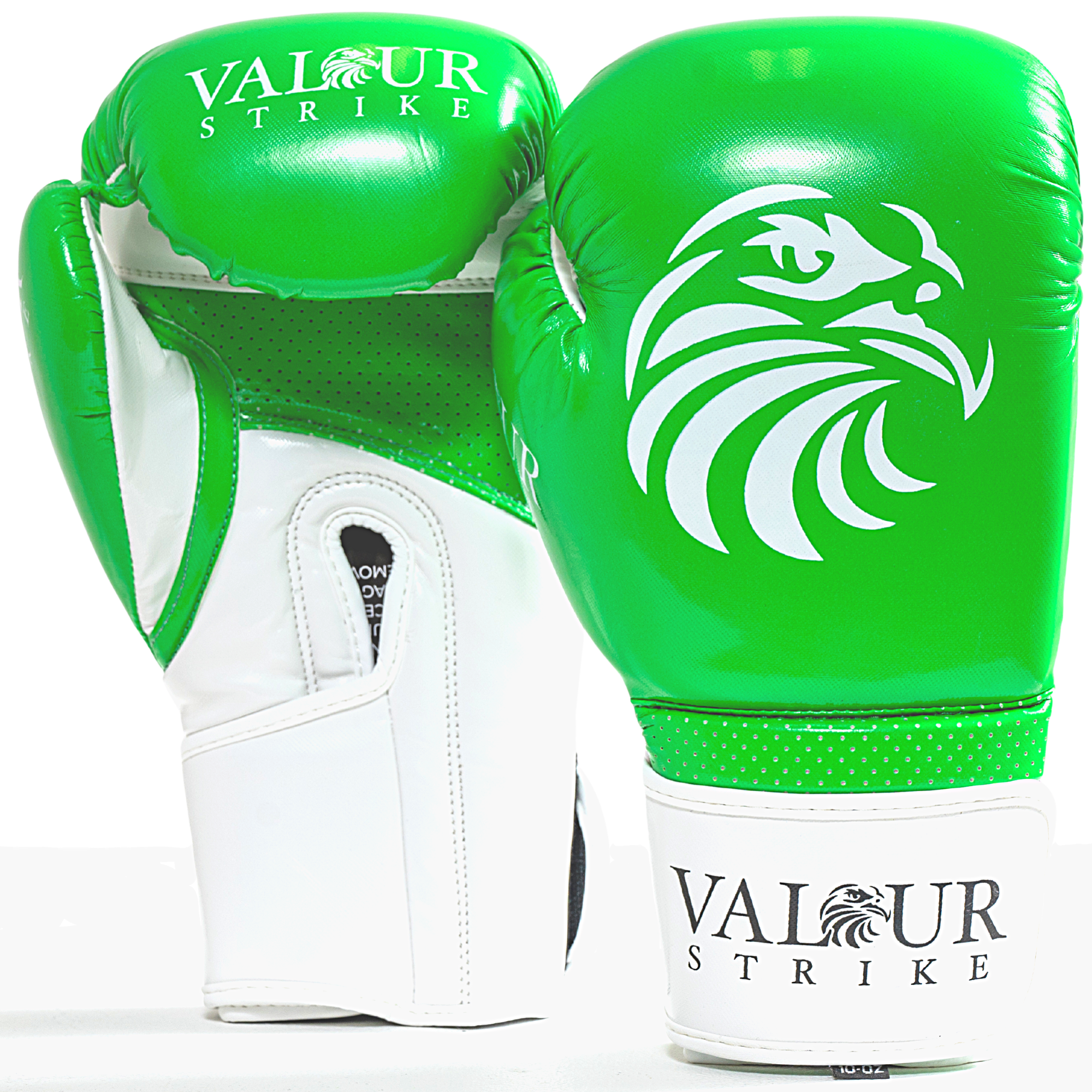 Green boxing gloves by valour strike